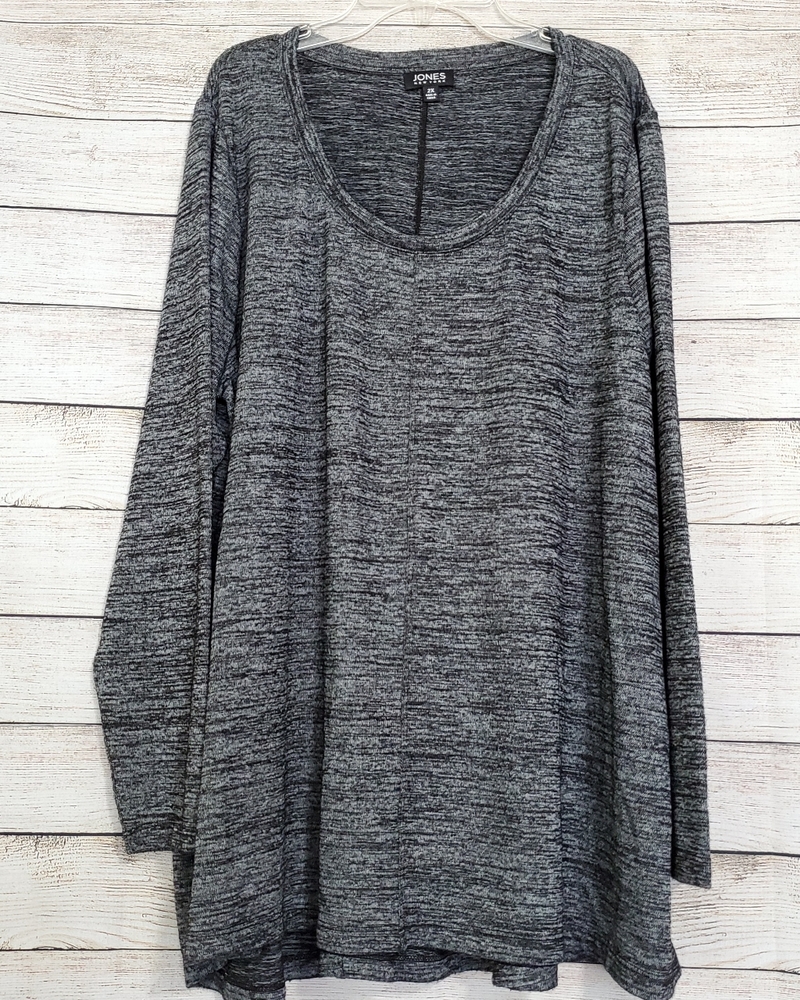 JONES NEW YORK Marble Black Tunic Plus 2X
